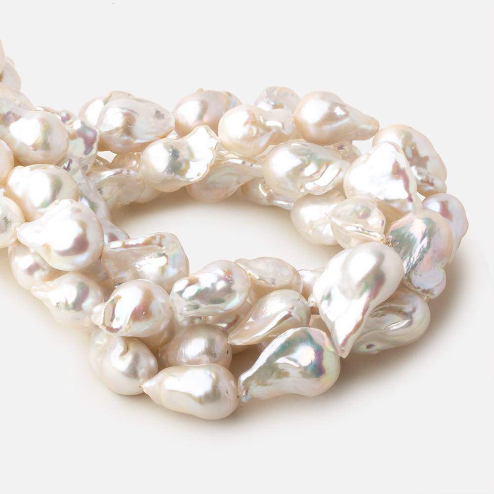 16x17.5-14x23mm Off White Ultra Baroque straight drilled freshwater pearls 15.5 inch 17 pieces AAA