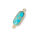 16x8mm Vermeil Bezel Turquoise Howlite Modified Marquise Connector 1 piece