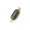 16x8mm Vermeil Bezeled Celestial Quartz elongated oval Connector 1 focal bead