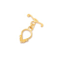 13x9mm Vermeil Toggle Fluted Pear Design 1 piece