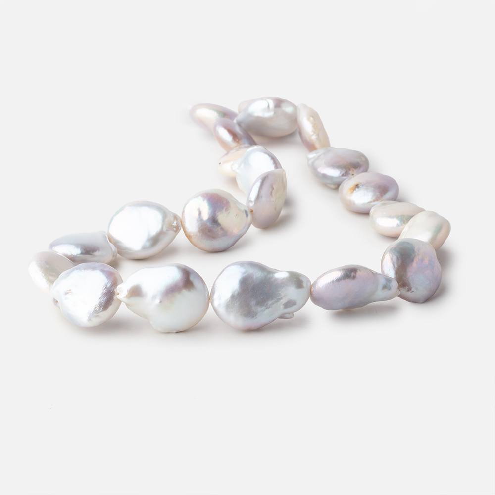 17-22mm Off White Ultra Coin Freshwater Pearl 16 inch 21 pieces