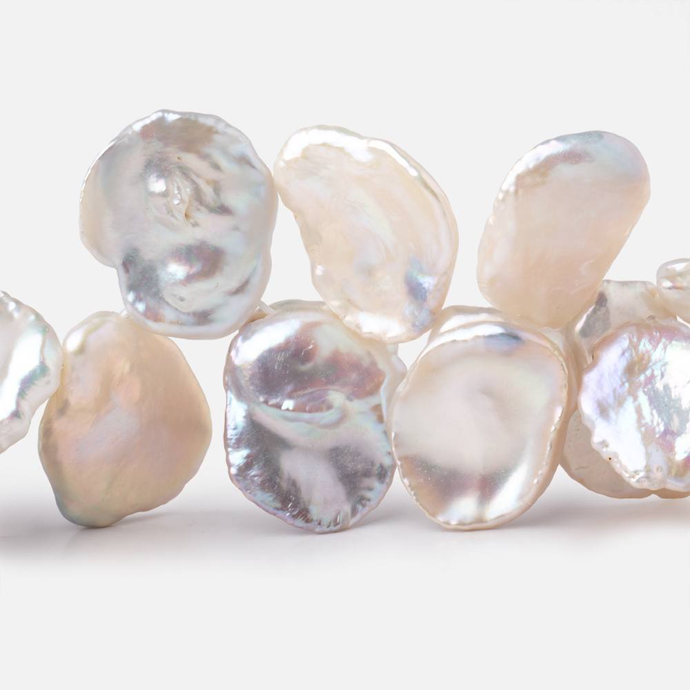 17-23mm Creamy White Top Drill Ultra Keshi Freshwater Pearls 15 inch 45 Beads AA