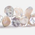 17-23mm Creamy White Top Drill Ultra Keshi Freshwater Pearls 15 inch 45 Beads AA