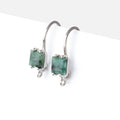 17mm Emerald Bevel Faceted Square Ear Wire Set of 2 pieces