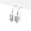 17mm Labradorite Baguette Ear Wire Set of 2 pieces