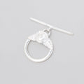 17mm Sterling Silver Round Toggle Rose Design 1 piece