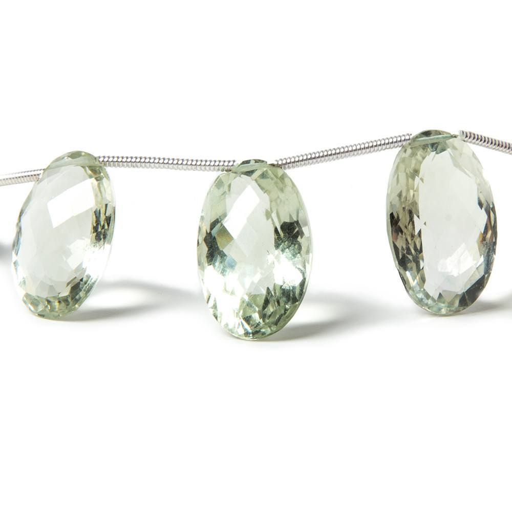 17x10-16x12mm Prasiolite pavilion faceted oval beads 8 inch 9 pieces AAA
