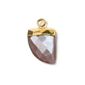17x10mm Gold Leafed Chocolate Brown Moonstone Horn Pendant 1 piece