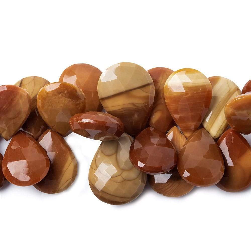 17x12-23x17mm Bruno Jasper Faceted Pear Briolette 4 inch 23 beads AA