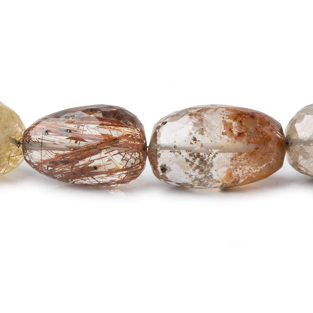 17x13-25x13mm Rutilated Quartz Faceted Nugget Beads 16 inch 20 pcs AA