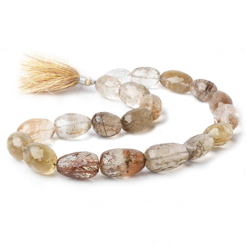 17x13-25x13mm Rutilated Quartz Faceted Nugget Beads 16 inch 20 pcs AA