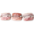 17x13mm Rhodochrosite Double Drilled Rectangles 8.5 inch 11 Beads 2.5mm Holes