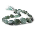 17x14-25x26mm Moss Aquamarine Plain Nuggets 18 inch 19 Beads 1mm Hole