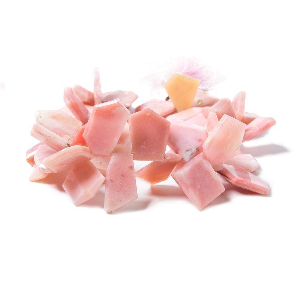 17x16-20x18mm Pink Peruvian Opal bezel faceted free shape 44 beads