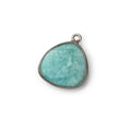 17x17mm Black Gold .925 Bezel Amazonite Plain Triangle Pendant 1 Focal Bead