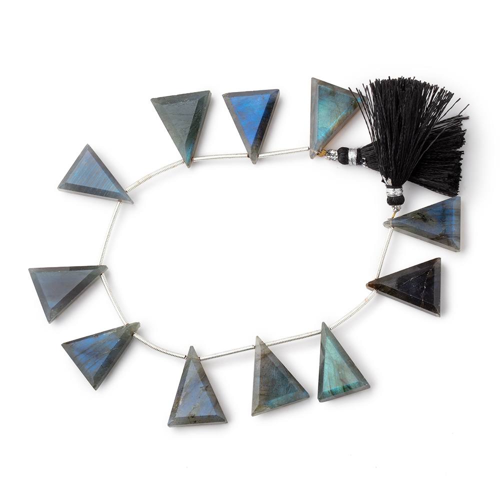 18-21mm Labradorite Faceted Triangle Beads 7 inch 10 pieces