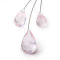 18-25mm Rose Quartz Faceted Pear Focal Set of 3 Beads