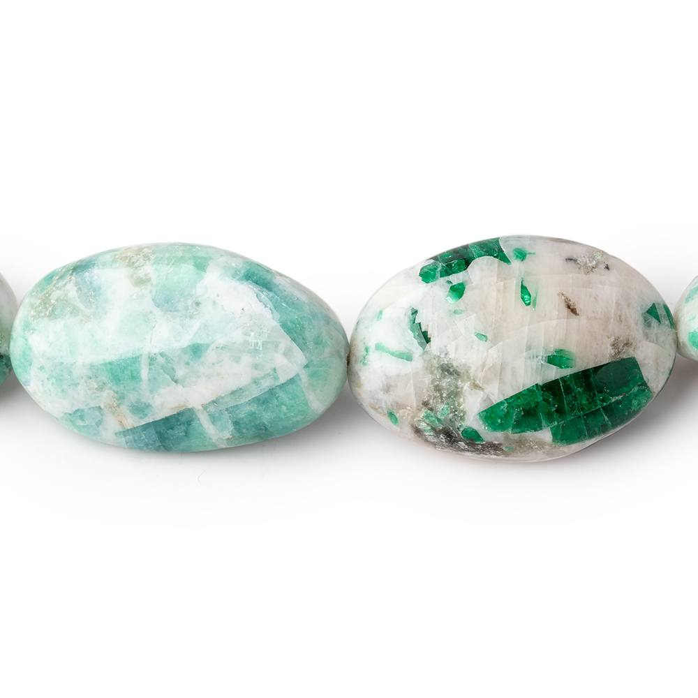 18-29mm Colombian Emerald in Matrix Plain Nuggets 14 inch 18 Beads