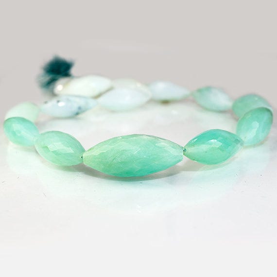 18-30mm Blue Peruvian Opal Faceted Marquise Beads 14.5 inch 16 pieces