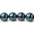 10mm Chrysocolla with Hematite Plain Round 15.5 inch 40 Beads AA