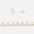 6x4-7x4mm Cream Large Hole Oval Freshwater Pearls 1.5mm drill hole 15 inch 60 pcs