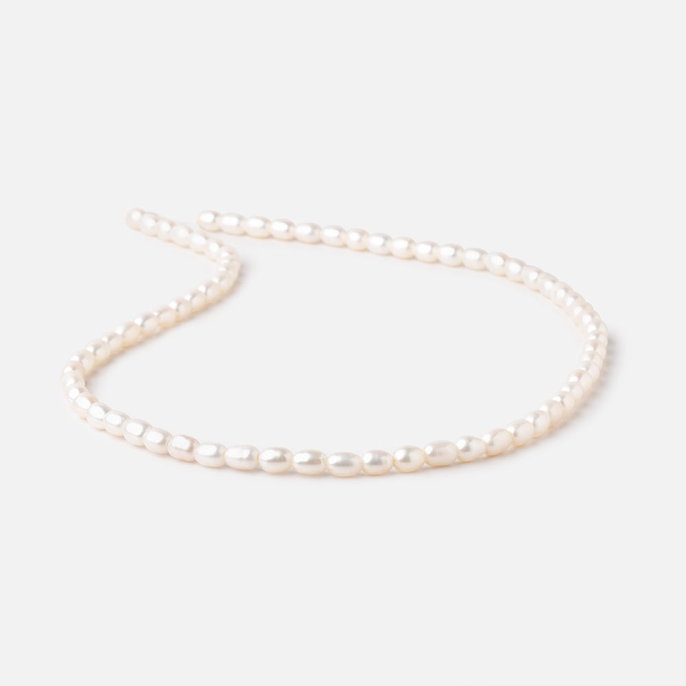6x4-7x4mm Cream Large Hole Oval Freshwater Pearls 1.5mm drill hole 15 inch 60 pcs