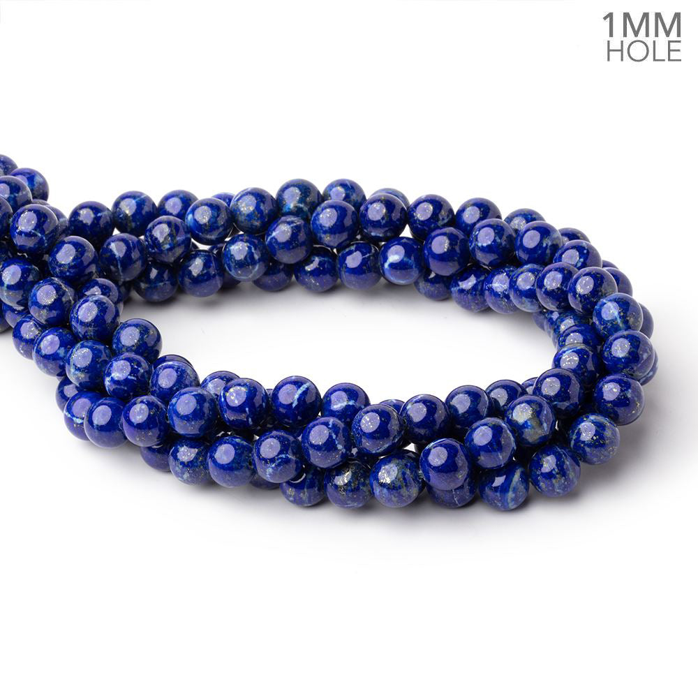 8mm Lapis Lazuli Plain Round Beads 16 inch 51 pieces 1mm Hole