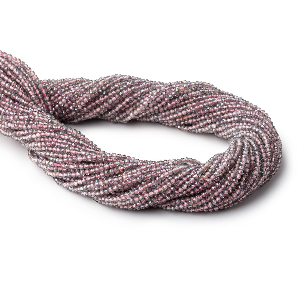 2mm Mystic Pink Topaz micro faceted rondelle beads 13 inch 180 pieces