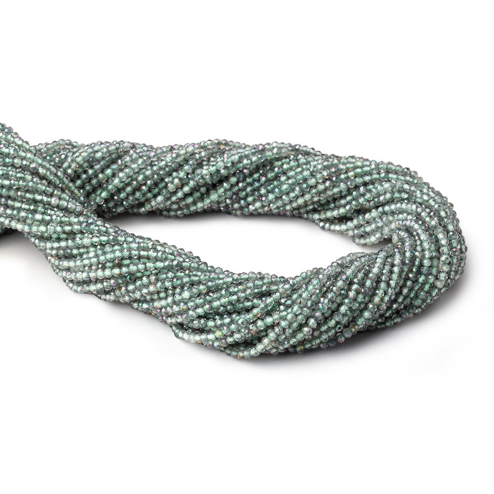 2mm Mystic Green Topaz micro faceted rondelle beads 13 inch 180 pieces