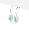 18mm Larimar Plain Baguette Ear Wire Set of 2 pieces