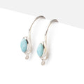 18mm Larimar Plain Marquise Ear Wire Set of 2 pieces