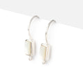 18mm Mother of Pearl Plain Baguette Ear Wire Set of 2 pieces