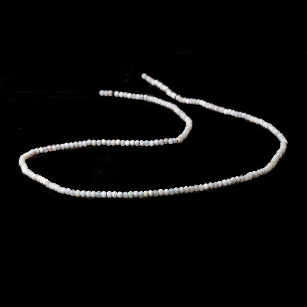 1.8mm Opaque Grey Australian Opal micro faceted rondelle beads 12.5 inch 220 pieces AA