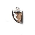 18x10mm Silver Leafed Smoky Quartz Horn Pendant 1 piece