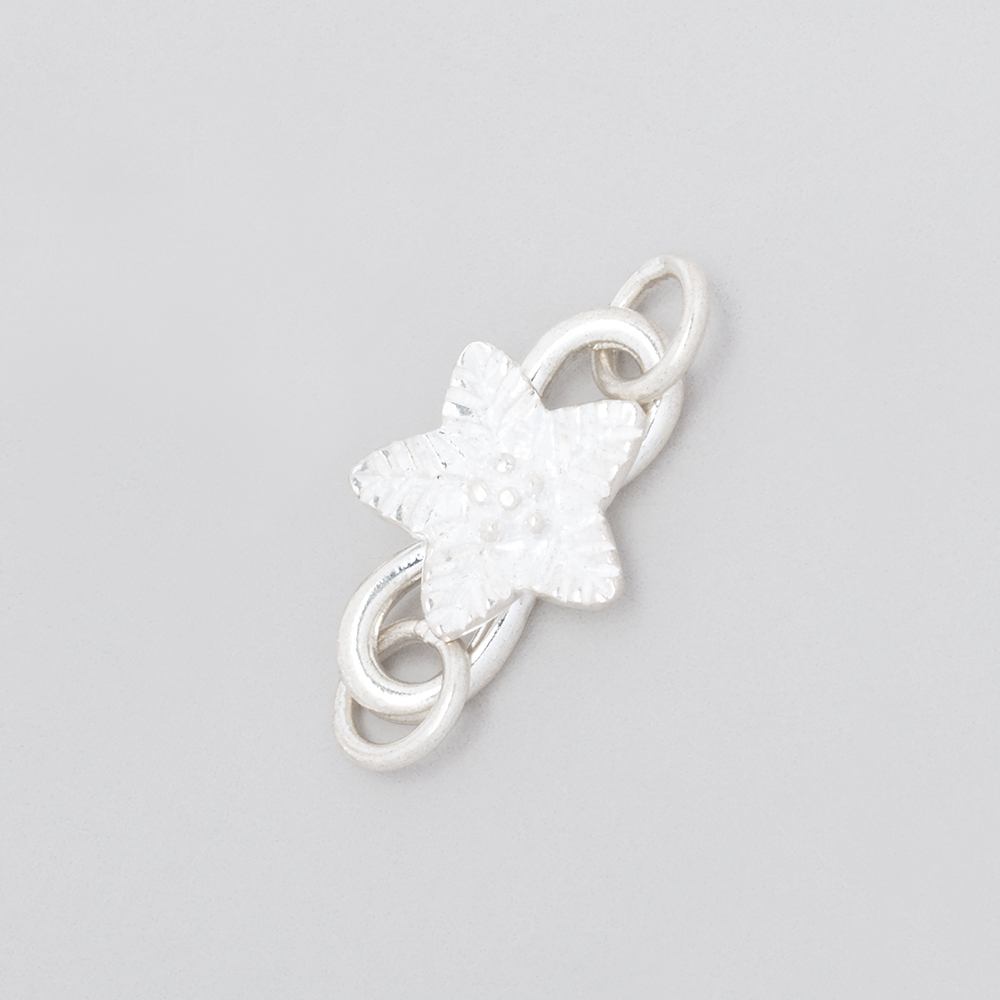 18x11mm Sterling Silver S Hook with Flower 1 piece