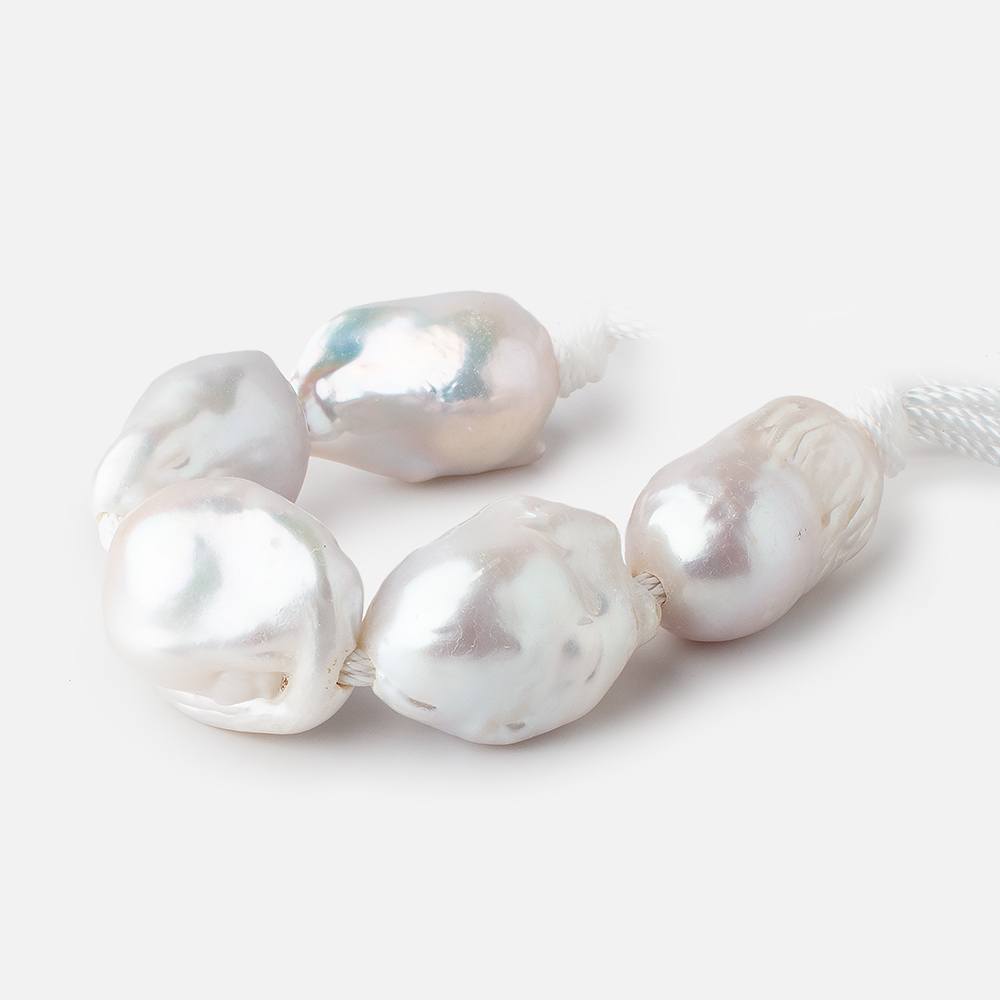 18-22mm White large hole Ultra Baroque Pearls 5 Beads