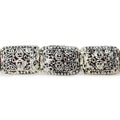 18x13mm Antiqued Sterling Silver Plated Copper Filigree Rectangle 8 inch 11 Beads
