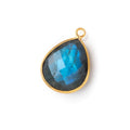 18x15mm Vermeil Bezel Blue Flash Labradorite Faceted Pear 1 Pendant