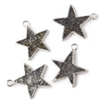 18x18mm Silver  Leafed Celestial Quartz Star Pendant 1 focal bead