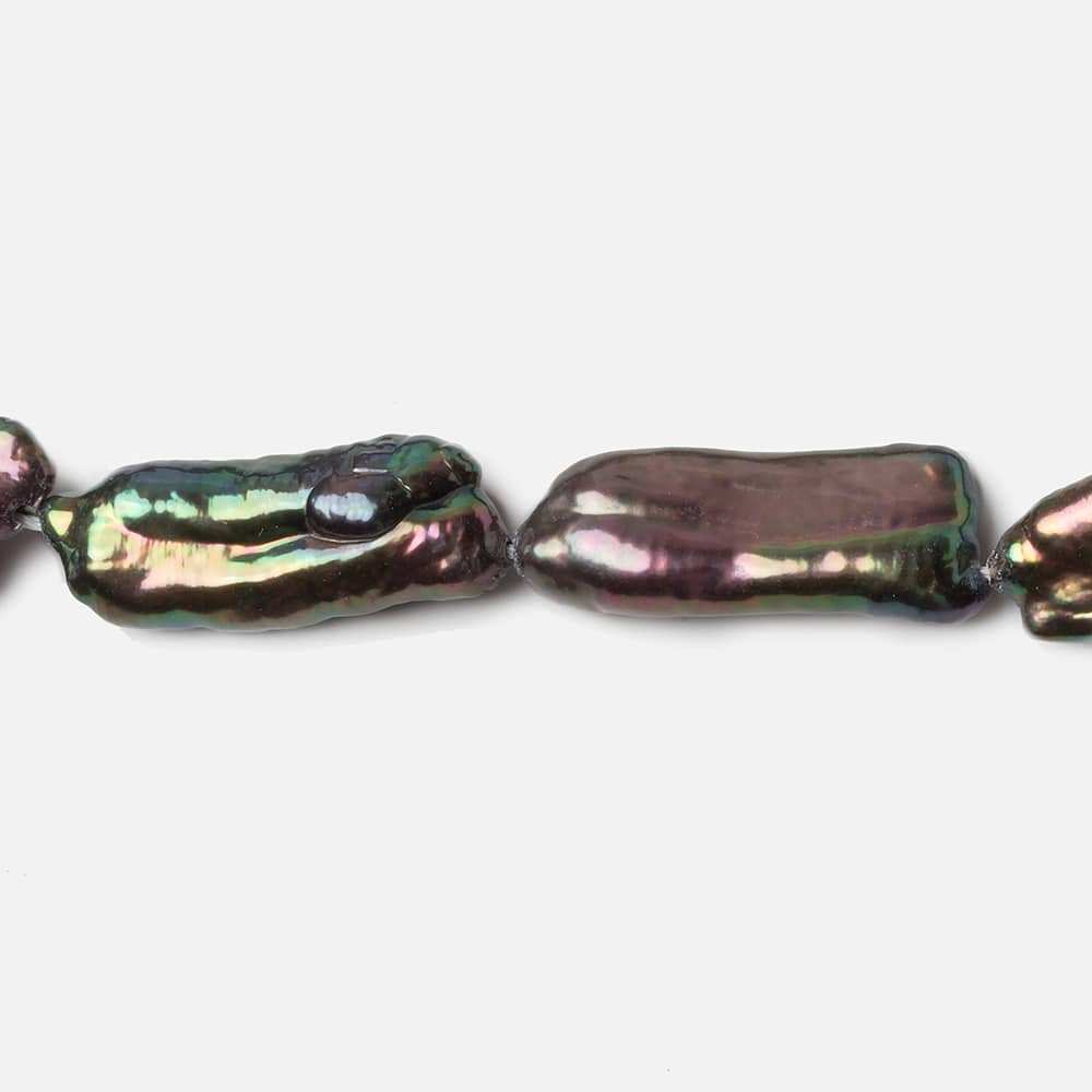 18x9-27x8mm Peacock Straight Drill Biwa Freshwater Pearl 16 inch 14 pcs