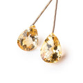 19-20mm Citrine Faceted Pear Focal Set of 2 Beads