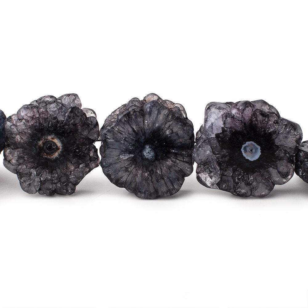 19-21mm Blue Black Solar Quartz Straight Drilled Slice Beads 8 inch 8pieces
