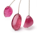 19-26mm Rubellite Tourmaline Plain Nugget Focal Beads Set of 3 AA