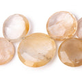 19-29mm Rutilated Quartz Top Drill Faceted Coin Beads 7 inch 15 pieces