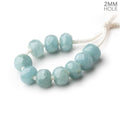 8mm Milky Aquamarine 2mm Large Hole Faceted Rondelle Bead Set of 10