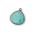 19mm Black Gold .925 Bezel Amazonite Plain Heart Pendant 1 Focal Bead