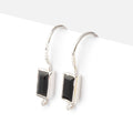 19mm Black Spinel Baguette Ear Wire Set of 2 pieces