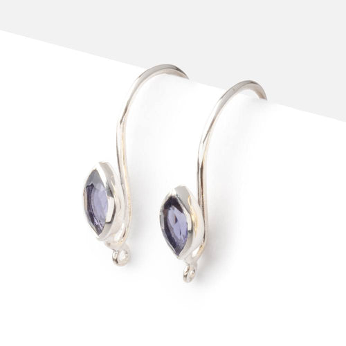 19mm Iolite Marquise Ear Wire Set of 2 pieces