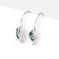 19mm London Blue Topaz Marquise Ear Wire Set of 2 pieces