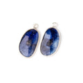 19x11.5mm .925 Silver Bezel Kyanite Faceted Freeform Set of 2 Pendants